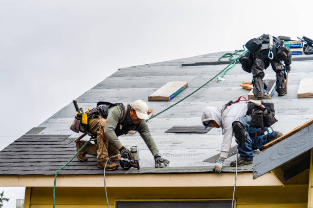 Professional Emergency Roof Repair technician working in Lake Arrowhead, ME